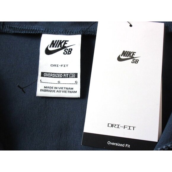 Nike SB Men's Anorak 1/2 Zip PO Skate Jacket Size Large Navy Blue Turquoise NWT - Picture 10 of 10